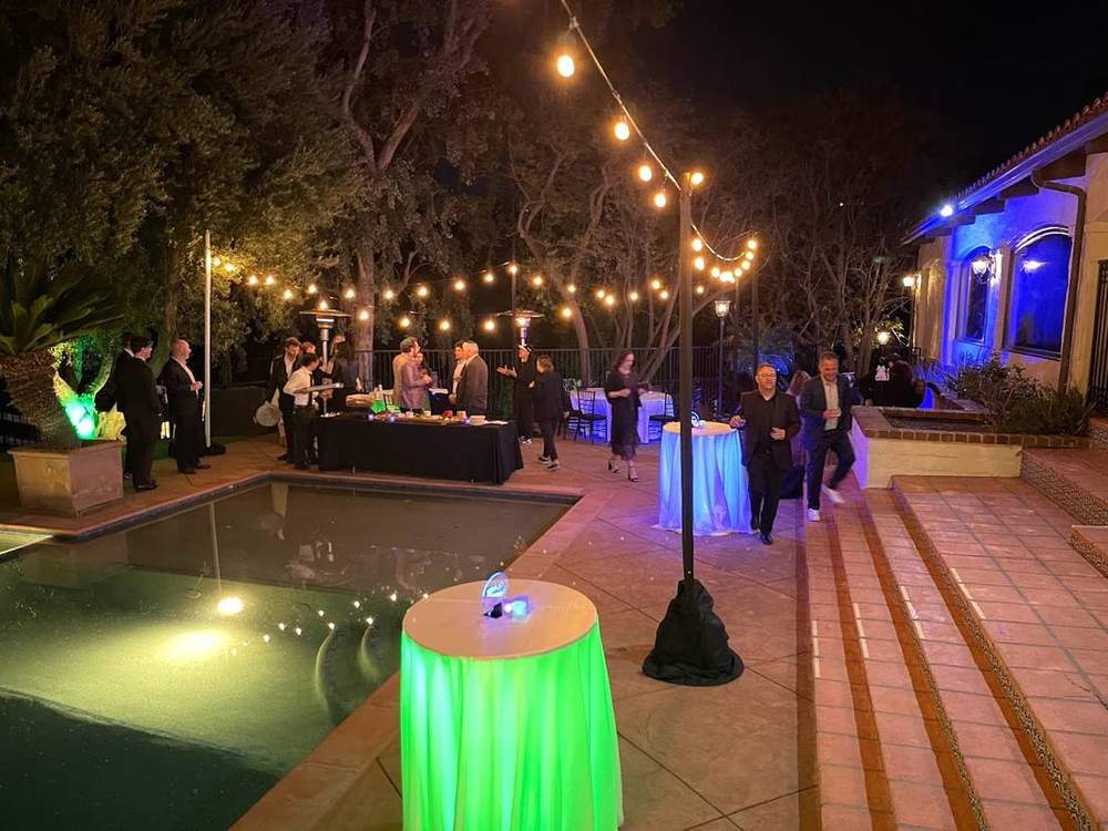 Outdoor party lighting in Malibu